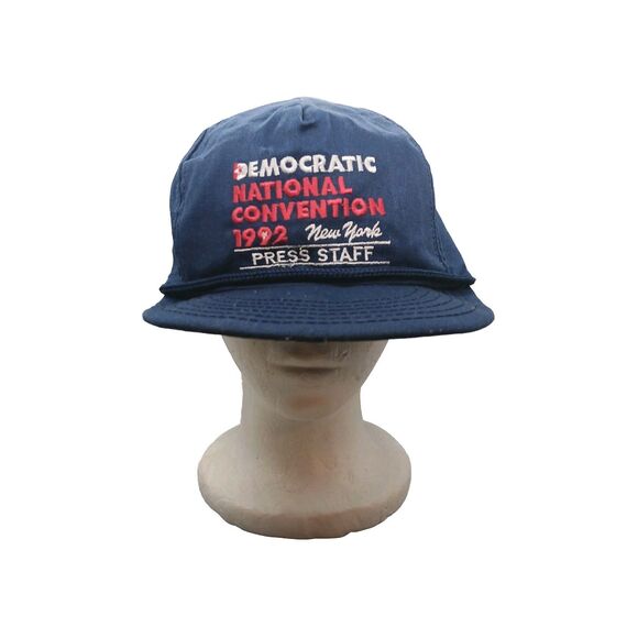 VINTAGE 1992 CLINTON GORE DNC Press Staff Hat Cap Presidential Collectible - Picture 1 of 10